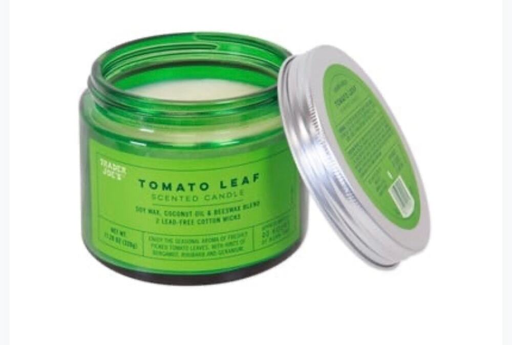 Trader Joe's - Large Tomato Leaf Candle - 40 Hrs Burn - 11.28 oz
